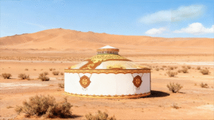 Luxury Single-Slope Steel & Bamboo (Model B) steel frame yurt