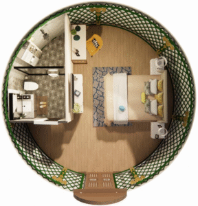 artistic bamboo yurt