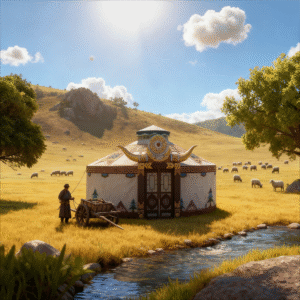 artistic bamboo yurt