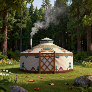 artistic bamboo yurt