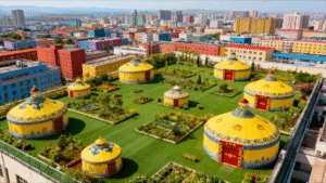 luxury double slope steel&bamboo(model c) style palace yurt