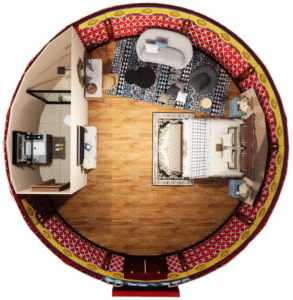 luxury double slope steel&bamboo(model c1) style palace yurt