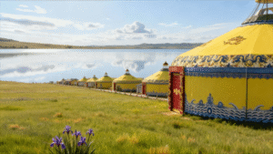 luxury double slope steel&bamboo(model c) style palace yurt