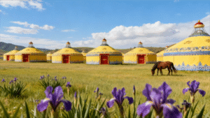 luxury double slope steel&bamboo(model c) style palace yurt