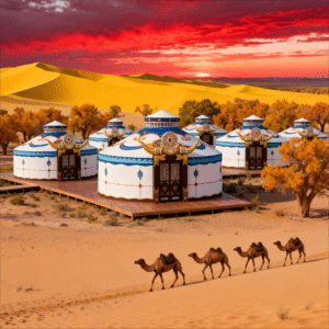 Jimeng 2025 11 29 5874 切换背景，主题蒙古包的花纹不变，切换多个角度画面，生成正面，左右侧面等等，或者多.1 1 300x300