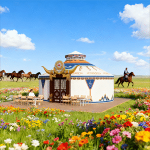 Jimeng 2025 11 29 6553 切换背景，主题蒙古包的花纹不变，切换多个角度画面，生成正面，左右侧面等等，或者多.1 300x300