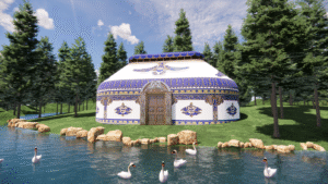 luxury oval shaped yurt