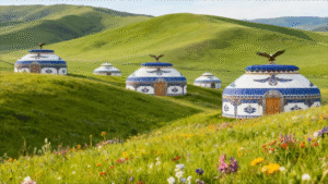 luxury oval shaped yurt