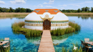luxury oval felt yurt