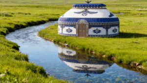 luxury oval shaped yurt