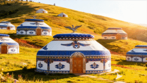 luxury oval shaped yurt