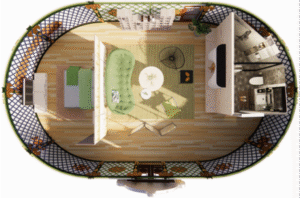 luxury oval felt yurt