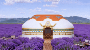 luxury oval felt yurt