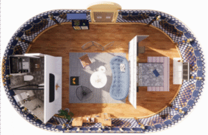 luxury oval shaped yurt