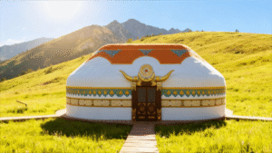 luxury oval felt yurt